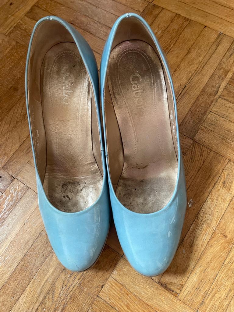 Lichtblauwe lakschoenen mt 37(gabor), Blauw, Ophalen of Verzenden, Zo goed als nieuw, Schoenen met hoge hakken