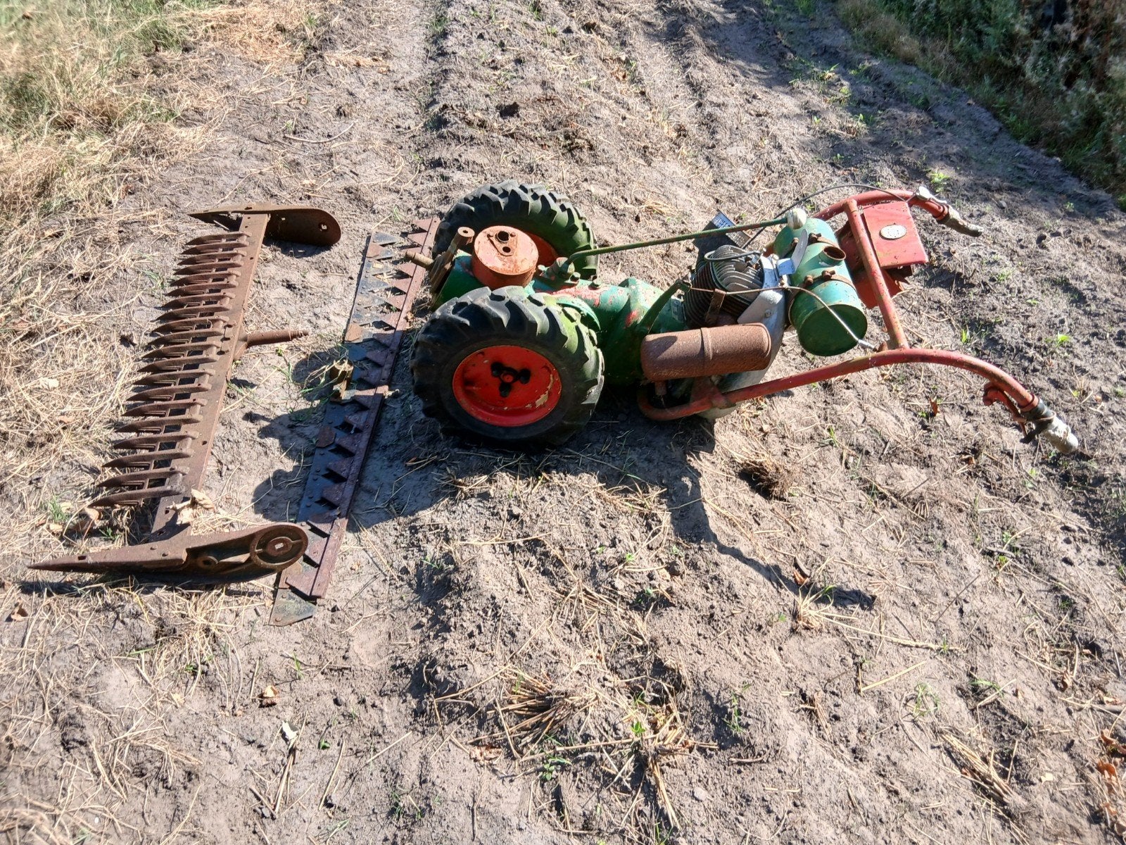 2 wielige tuintrekker met maaivingerbalk, Ophalen, Gebruikt, 50 cm of meer