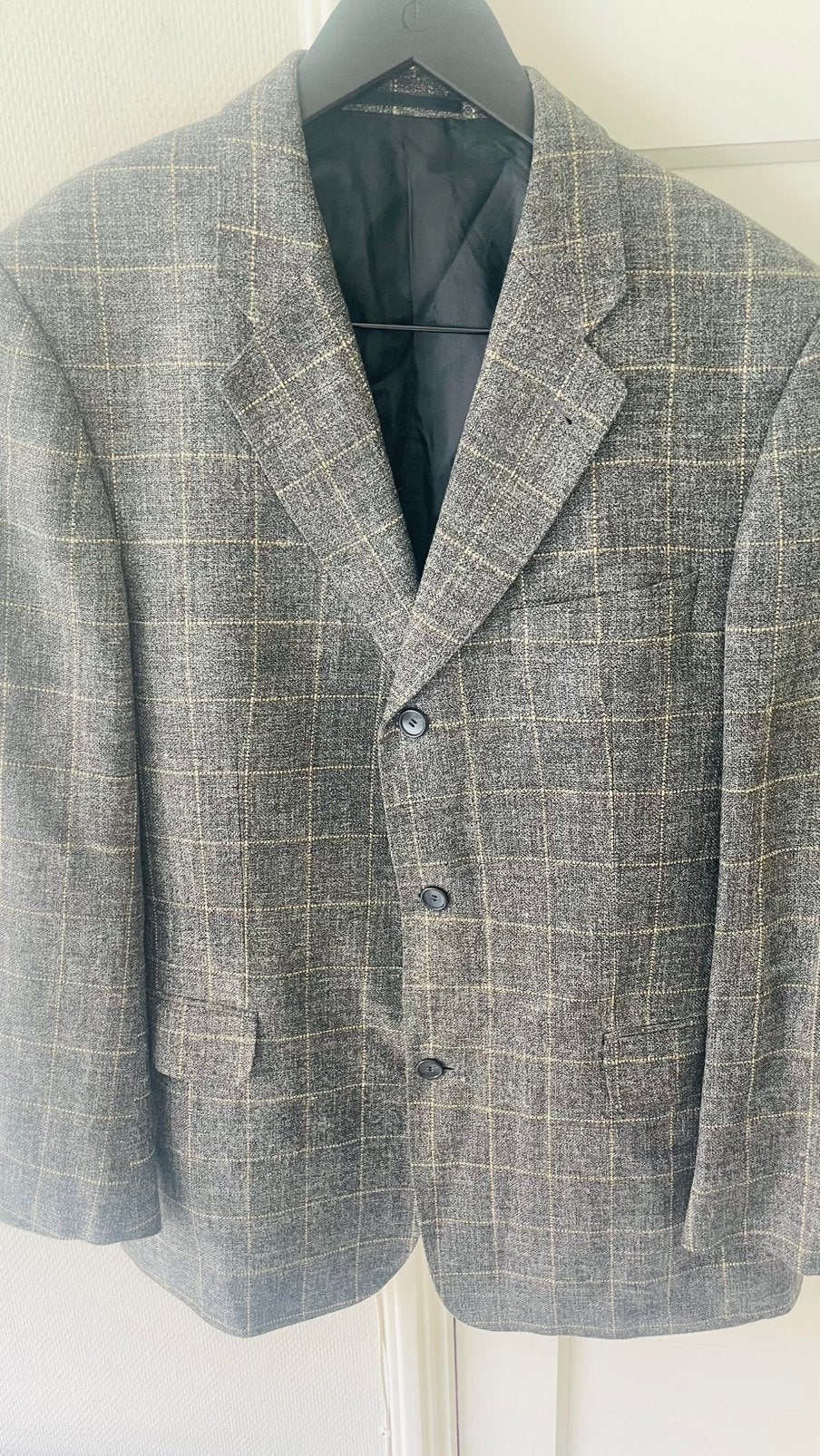 Te koop: wollen colbert, Burberry, grijs, ruit, Ophalen of Verzenden, Zo goed als nieuw, Grijs
