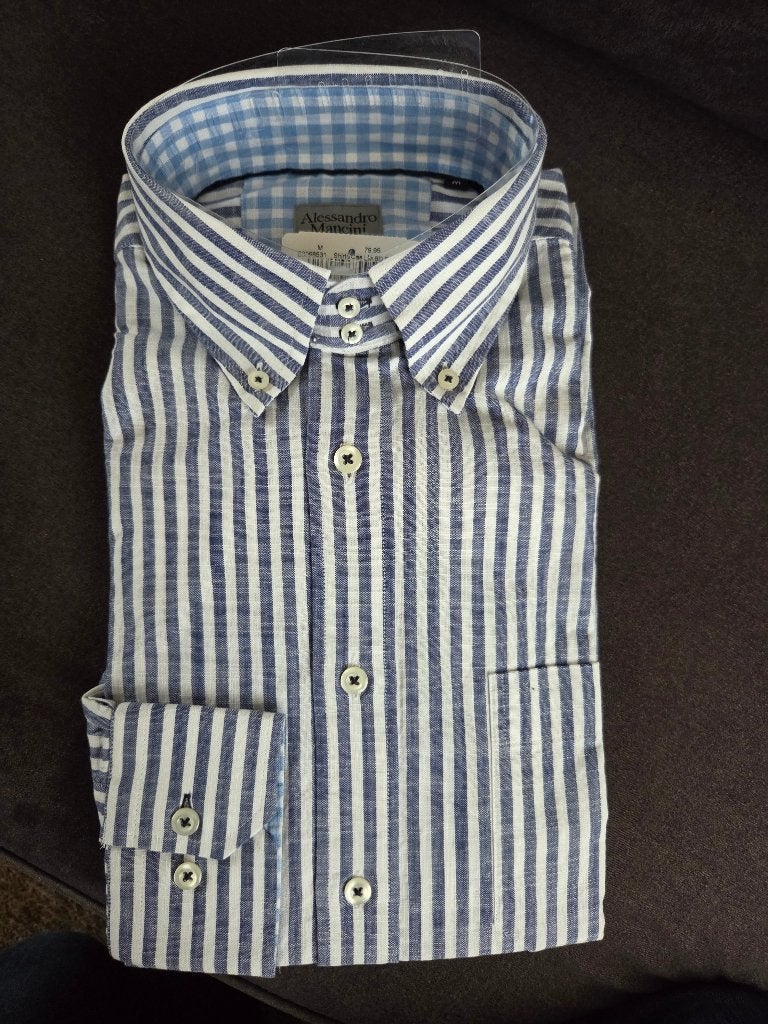 Alessandro Mancini overhemd maat M, Kleding | Heren, Ophalen of Verzenden, Nieuw, Blauw