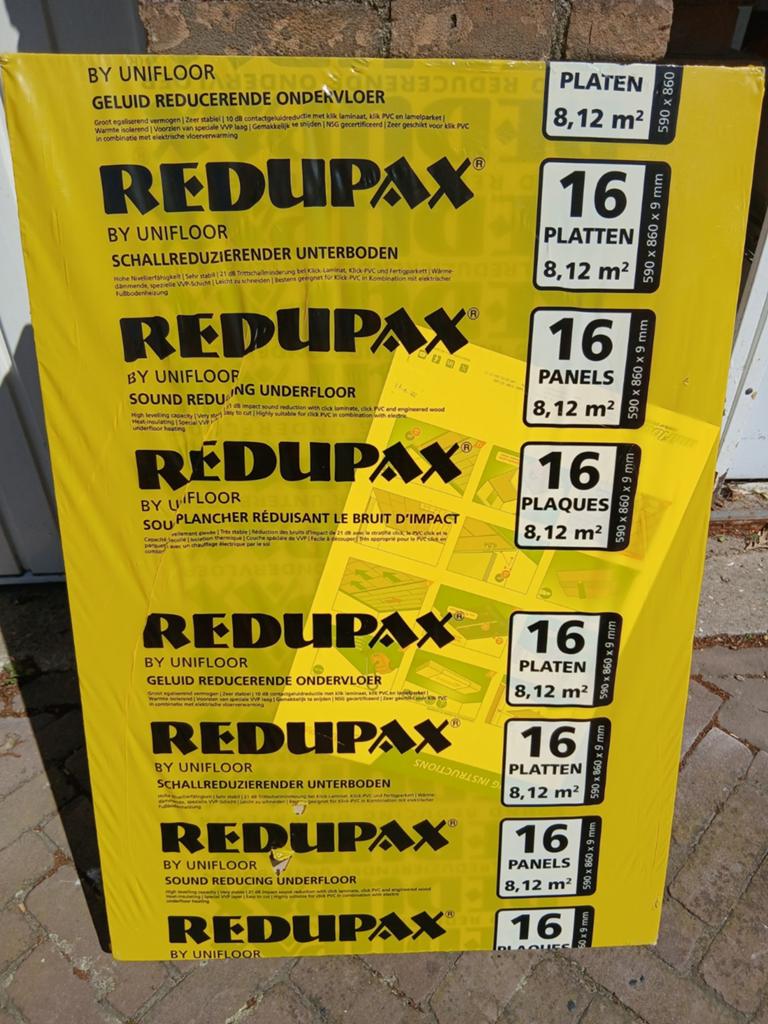 1 pak NIEUW ondervloer platen Redupax 8,12m2, Ophalen of Verzenden, Nieuw