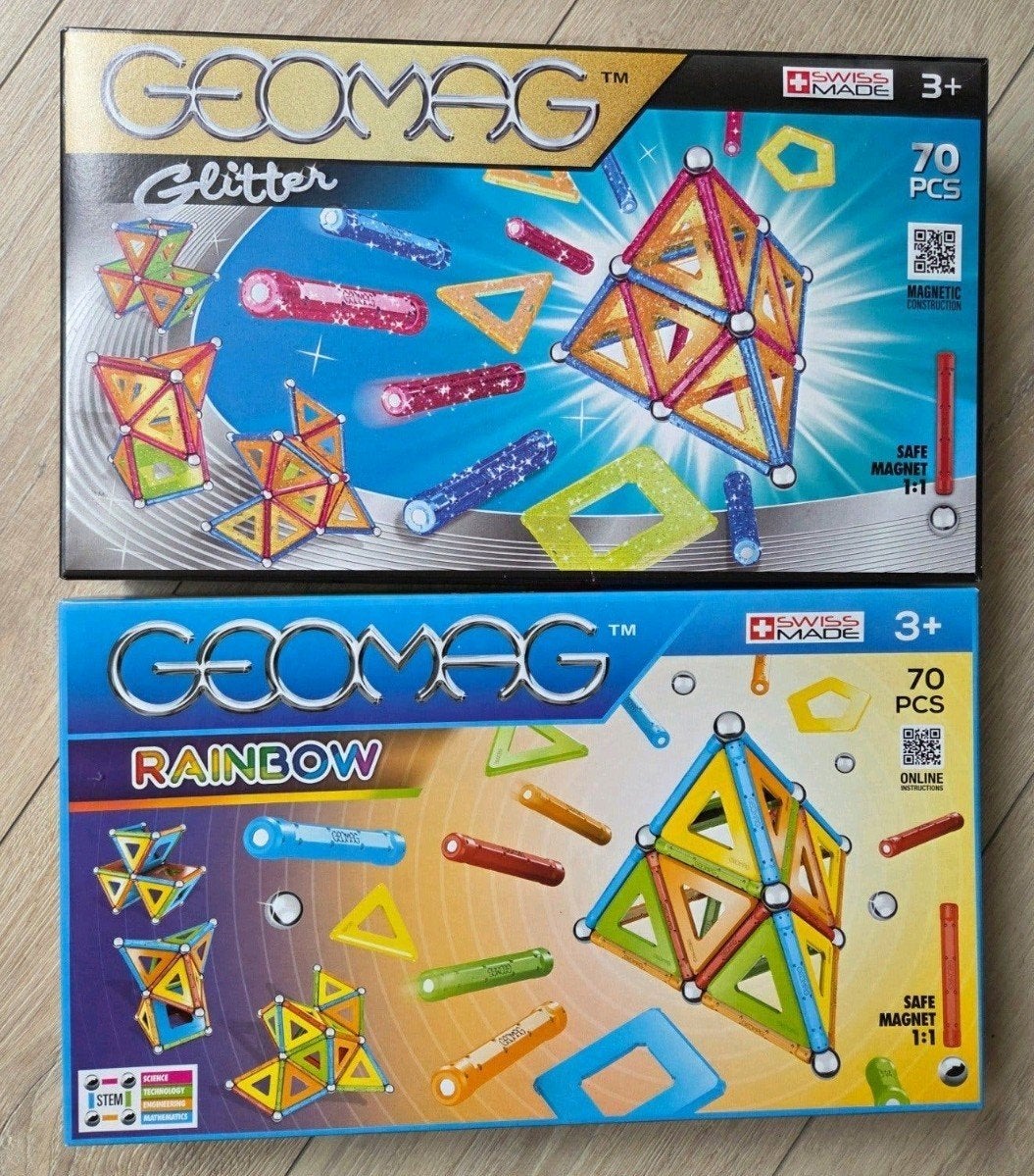 Geomag Glitter & Geomag Rainbow NIEUW 2x 70 stuks, Kinderen en Baby's, Ophalen of Verzenden, Nieuw, Bouwen