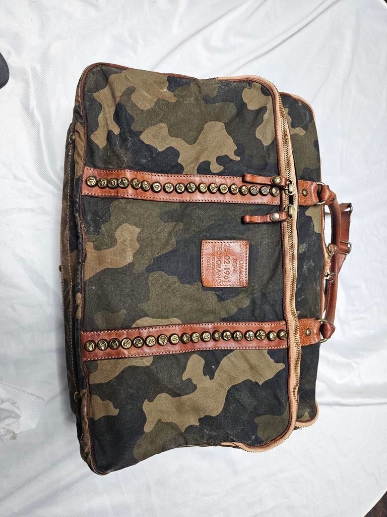 luxe Weekendtas camo 55X40X20 cm reistas Campomaggi koffer, 40 tot 60 cm, 30 cm of meer, Minder dan 35 cm, Ophalen of Verzenden