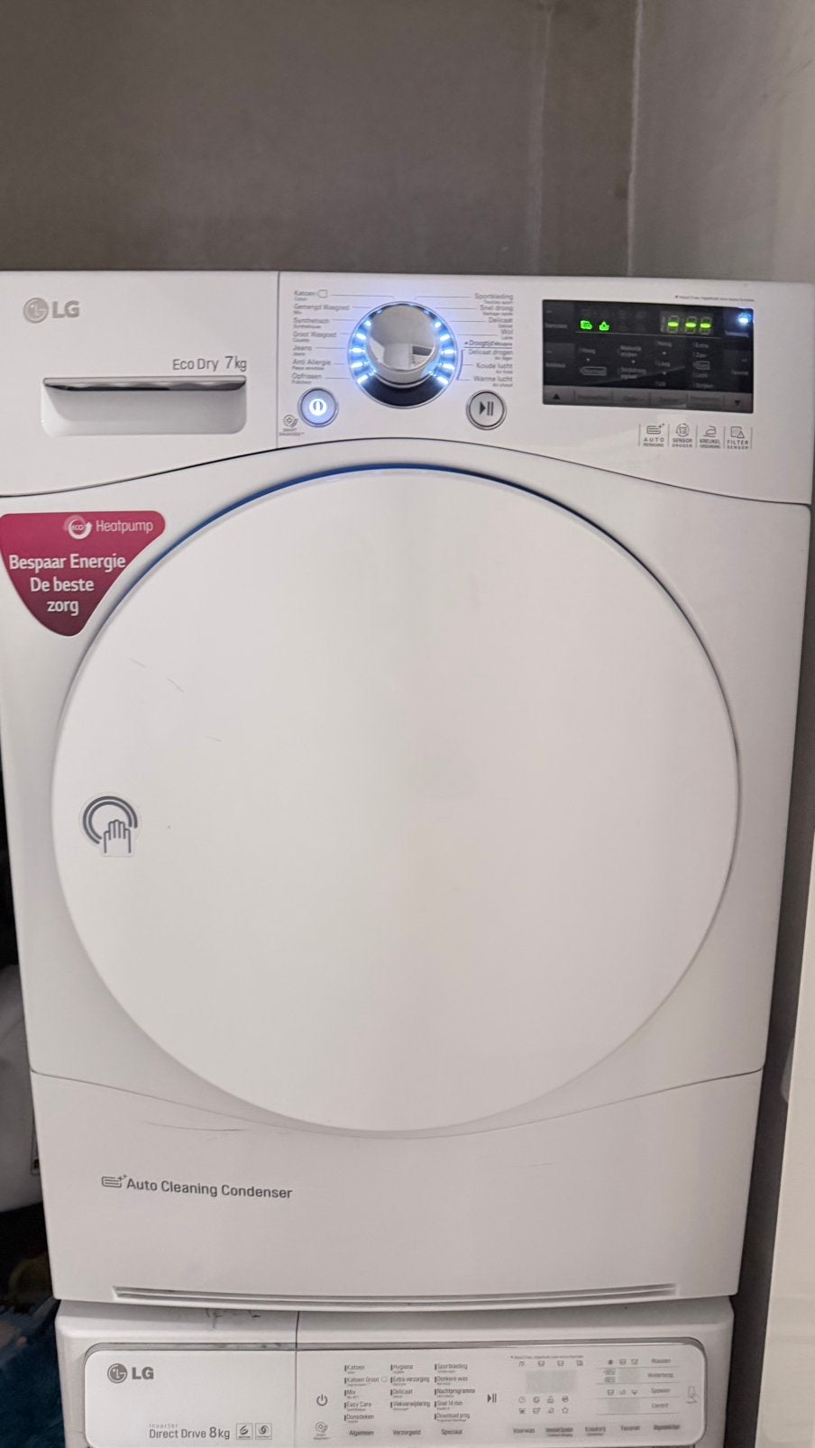 LG Wasdroger – Energiezuinig en werkt uitstekend, Ophalen, Gebruikt, Condens, 85 tot 90 cm