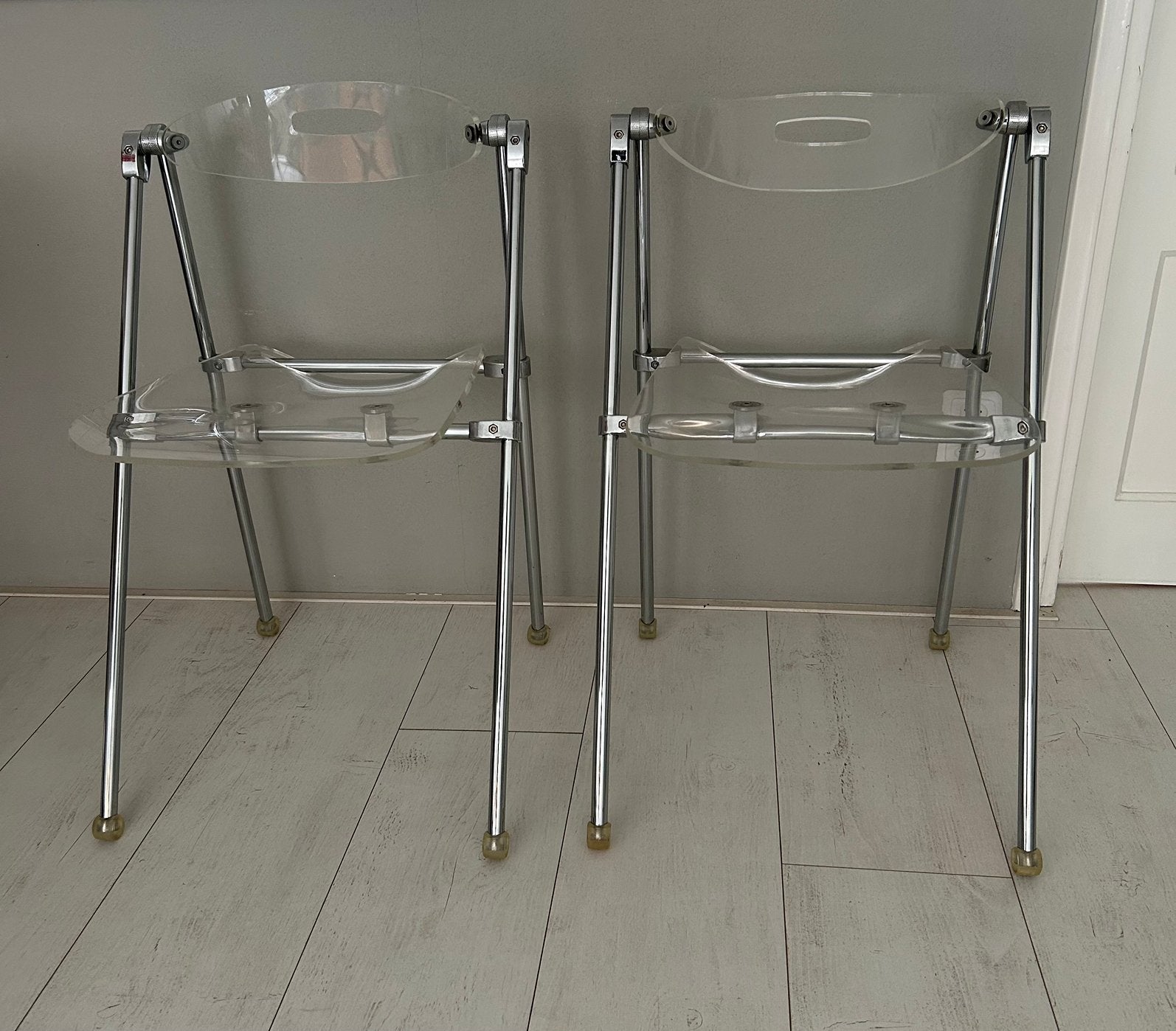 4x design stoelen Castelli Piretti zie omschrijving, Ophalen, Zo goed als nieuw, Piretti lucite Castelli, Vier