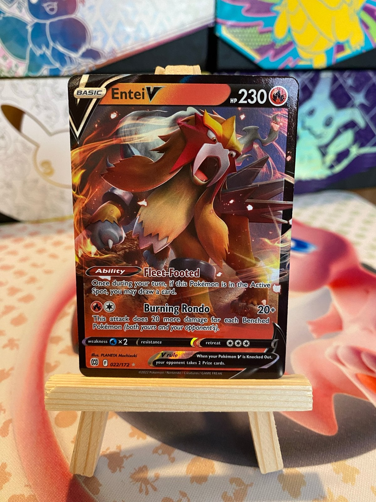 Entei V Pokémon Kaart - Zo goed als nieuw, Ophalen of Verzenden, Zo goed als nieuw, Losse kaart