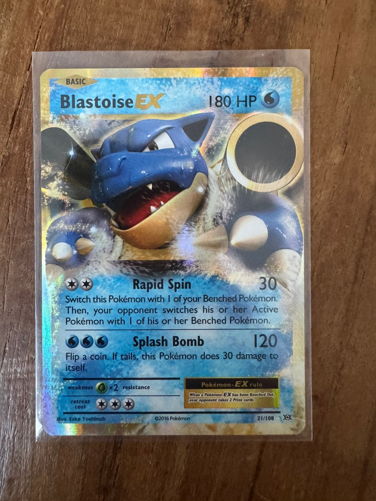 Pokémon kaart Blastoise EX Engels - Evolutions 21/108, Ophalen of Verzenden, Zo goed als nieuw
