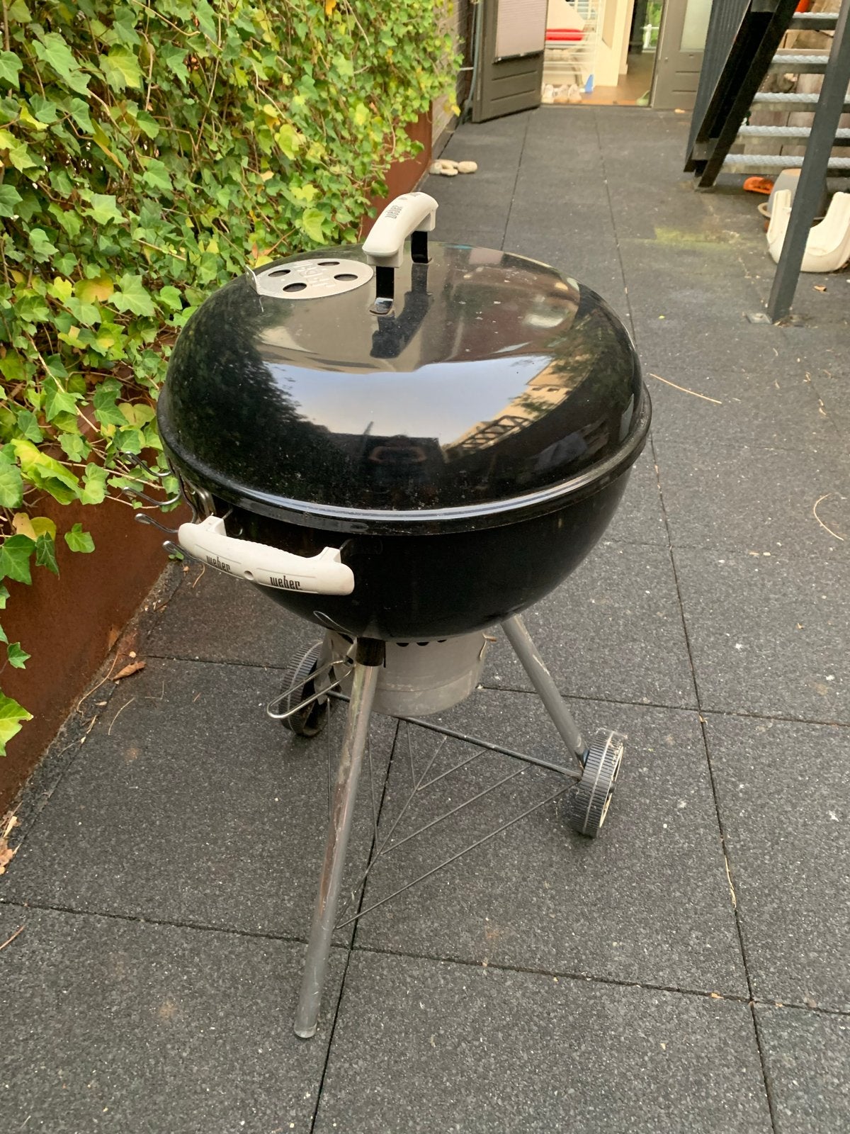 Weber barbecue 45 cm met aspan en dekhoes, Ophalen, Gebruikt