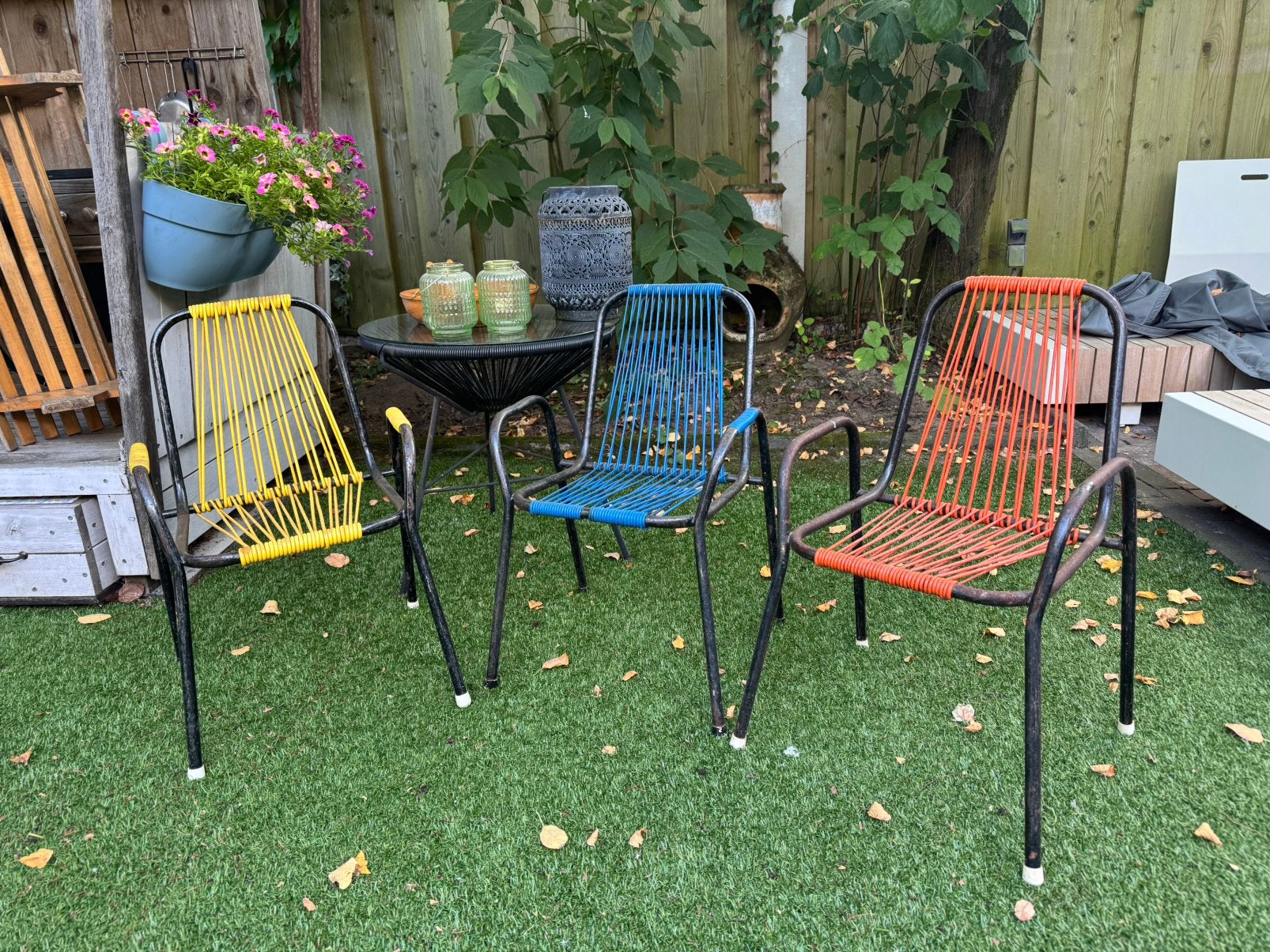 3 vintage Spimeta Harkema spaghetti stoeltjes, Ophalen
