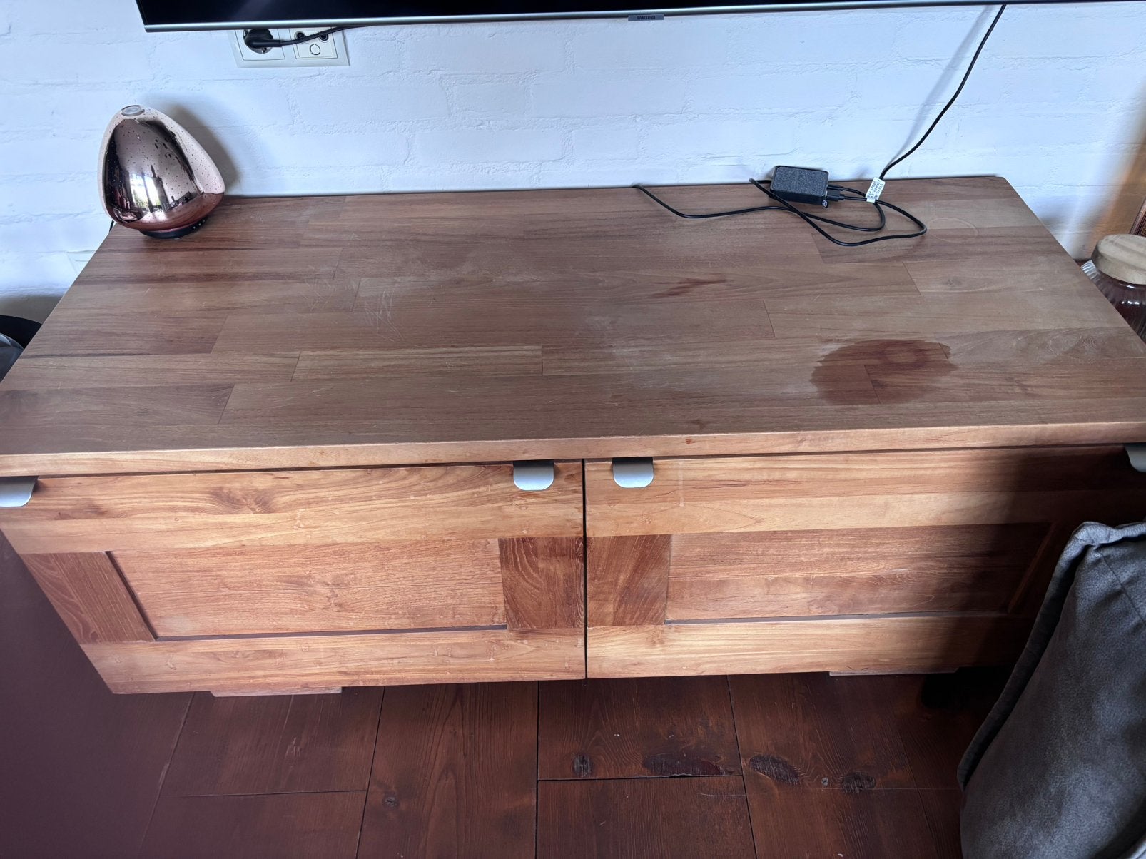Tv kastje teakhout, Huis en Inrichting, Woonaccessoires | Kisten, Ophalen, Gebruikt, 100 tot 150 cm, 50 tot 75 cm