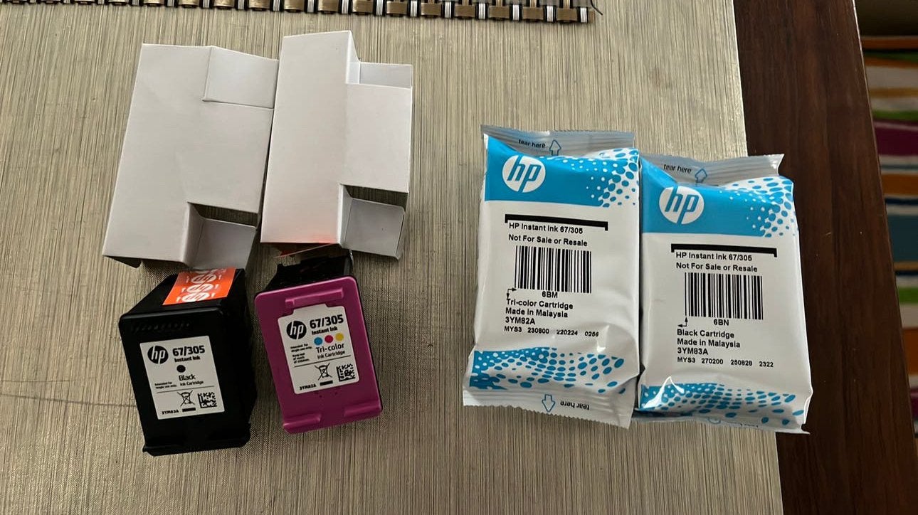 4 HP cartridges voor HP printer, Ophalen of Verzenden, Zo goed als nieuw