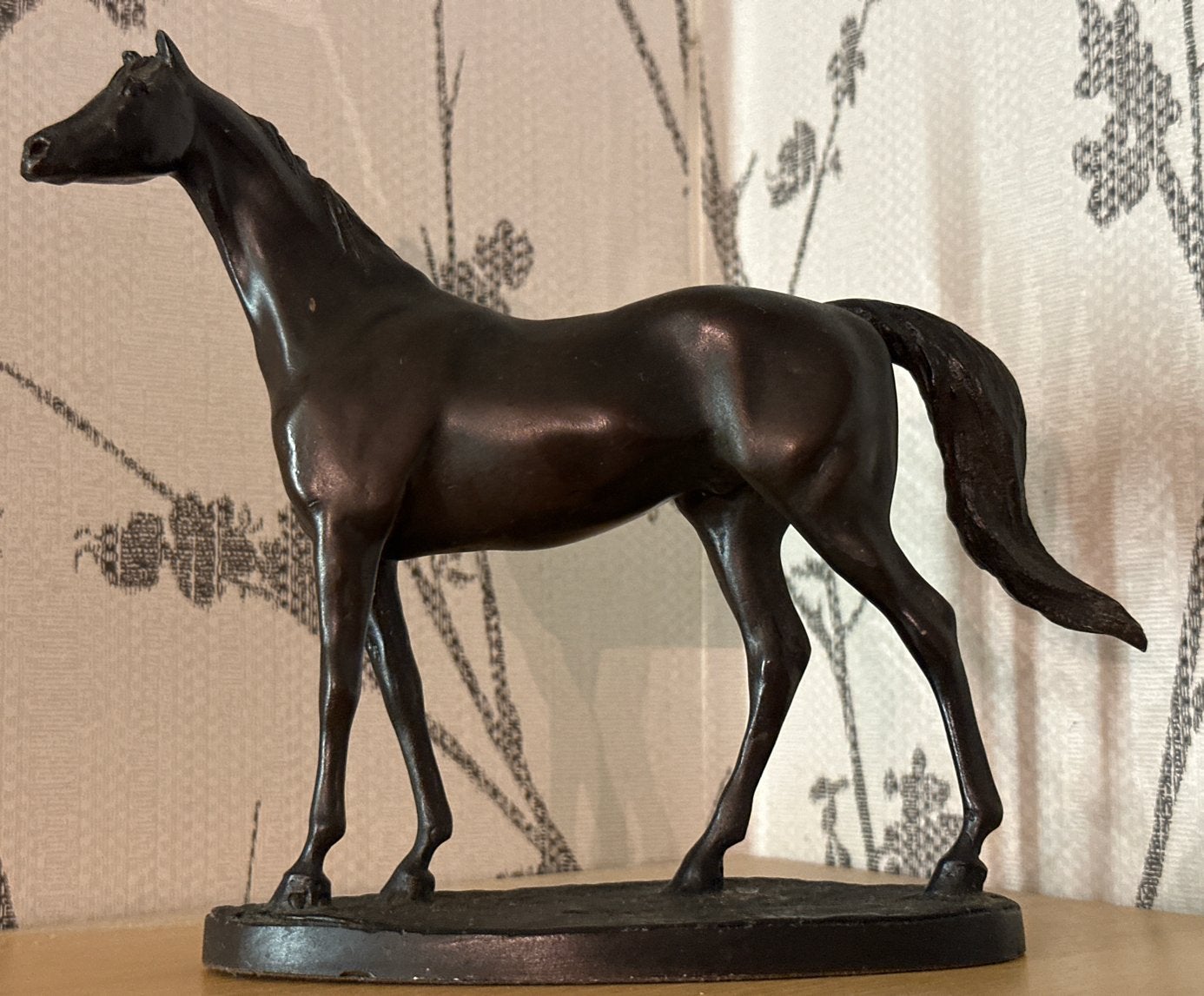 Bronzen beeld van racepaard Byerley Turk, Franklin Mint, Ophalen of Verzenden, Beeld, Bruin, Brons