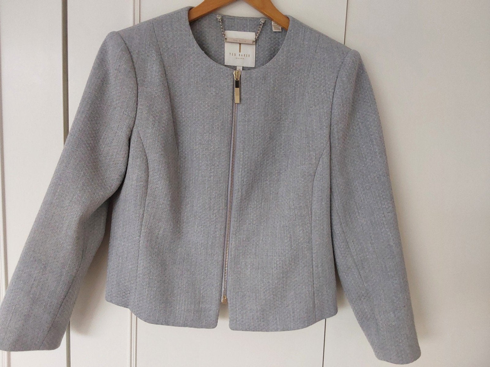 TED BAKER BLAZERJASJE MT.2, Ophalen of Verzenden, Zo goed als nieuw, Maat 38/40 (M), Grijs