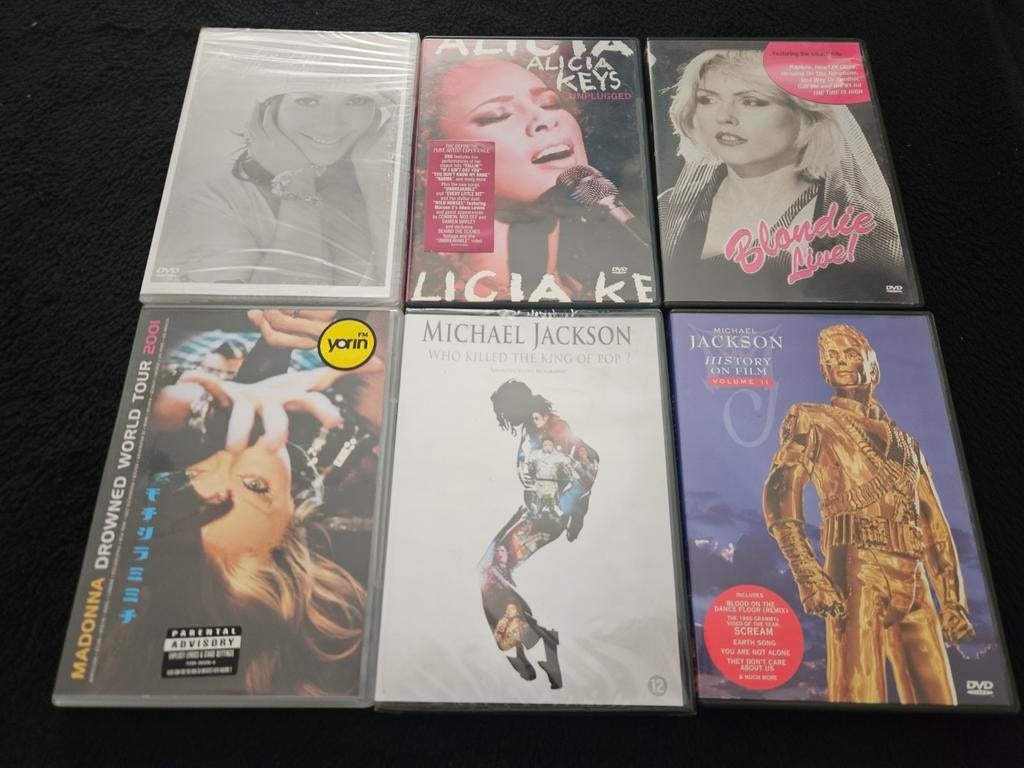 Collectie Muziek DVD's - Michael Jackson, Madonna, Blondie, Cd's en Dvd's, Vanaf 12 jaar, Ophalen of Verzenden, Zo goed als nieuw