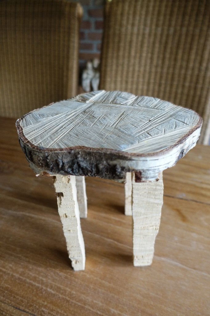 rustiek berken houten vensterbank krukje, Ophalen of Verzenden, Nieuw, Hout
