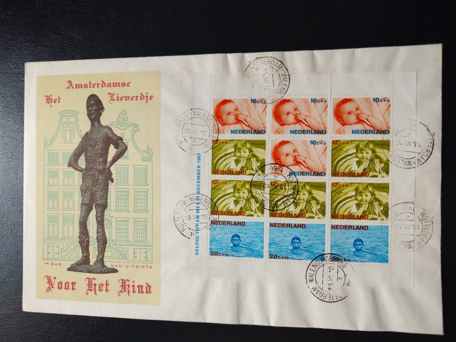 eerste dag enveloppe velletje kinderzegels 1966, Postzegels en Munten, Verzenden