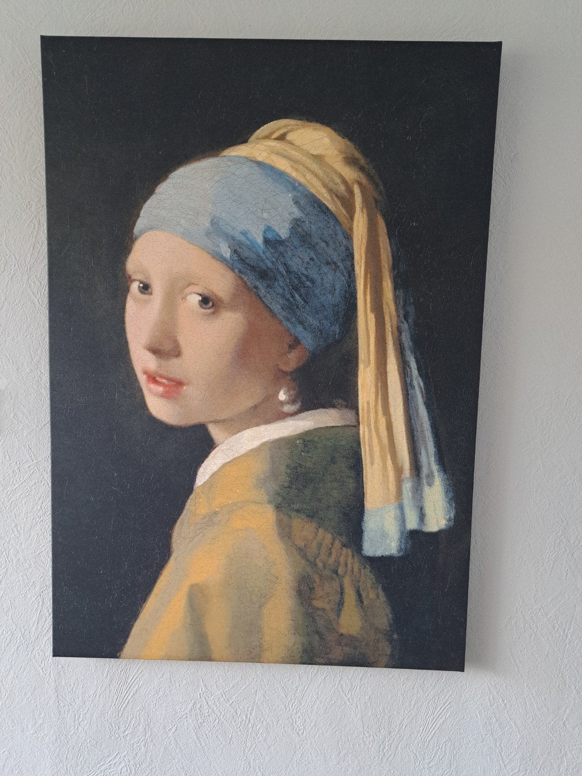 Meisje met de parel - Canvas schilderij, Antiek en Kunst, Ophalen, Doek, Portret of Personen, Klassiek