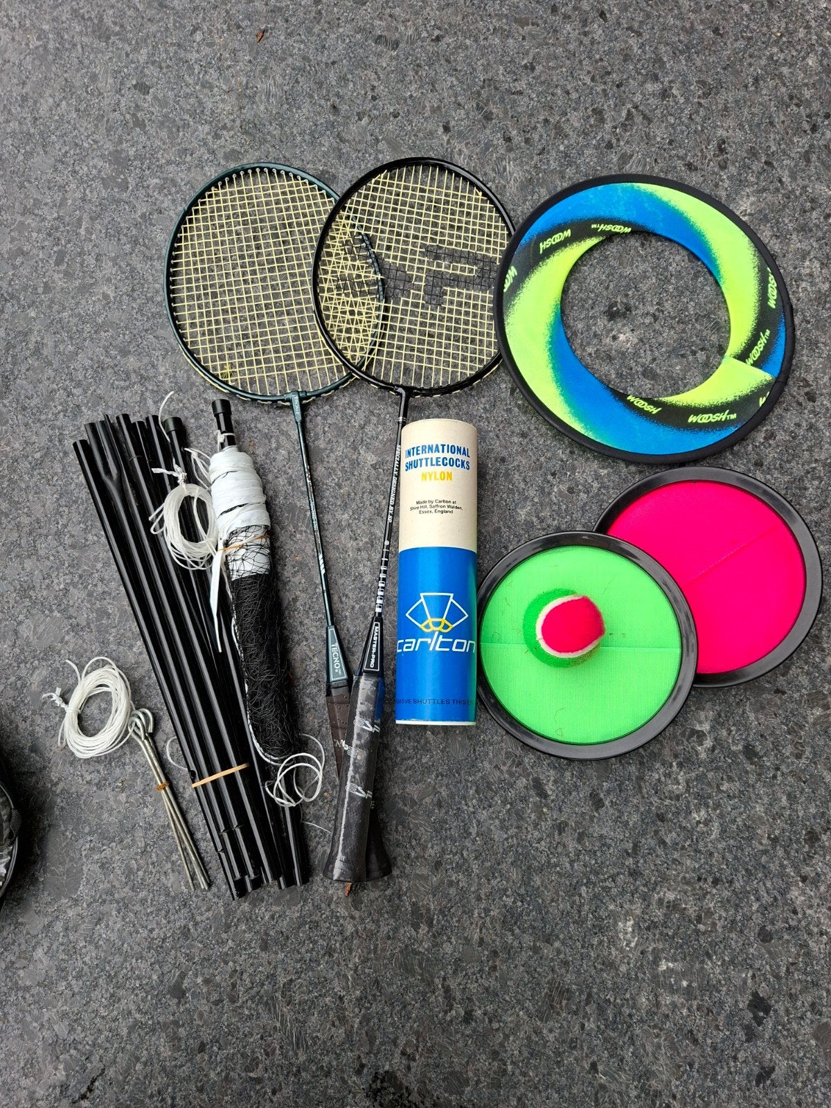 Sport vakantie set. Badminton+ netinst. Scatch, frisbee, Ophalen of Verzenden, Nieuw, Racket(s)