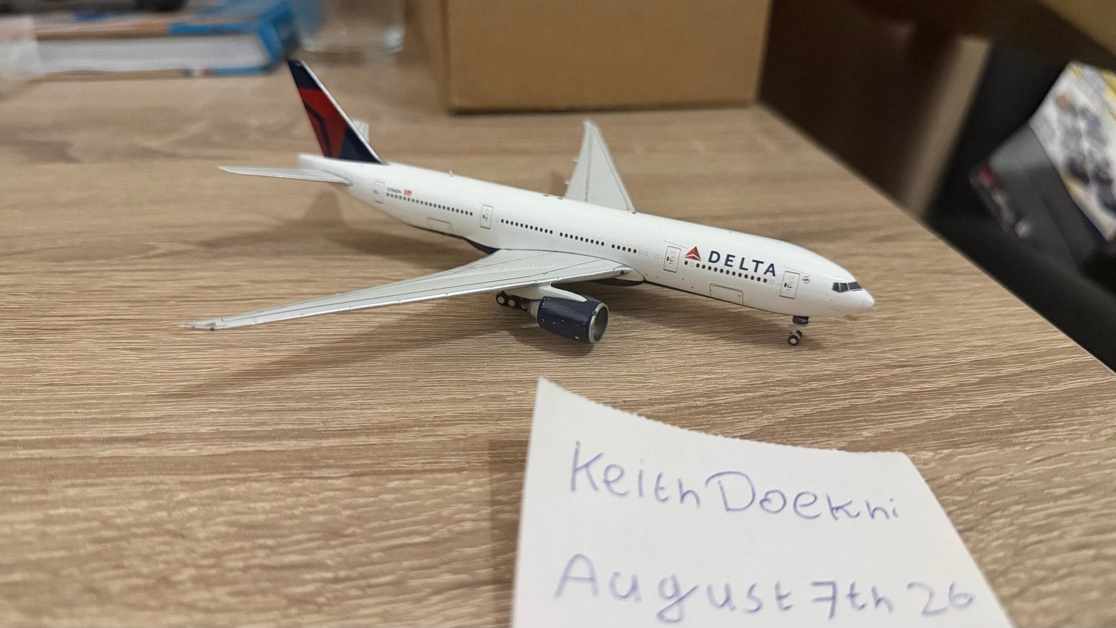 Gemini Jet 1/400 777-200LR Delta N708DN GJDAL1819, Overige merken, 1:200 of kleiner, Ophalen of Verzenden, Zo goed als nieuw