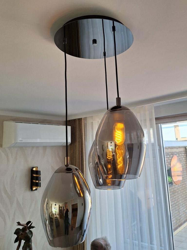 Plafond lamp, Ophalen, Zo goed als nieuw, Glas, 50 tot 75 cm