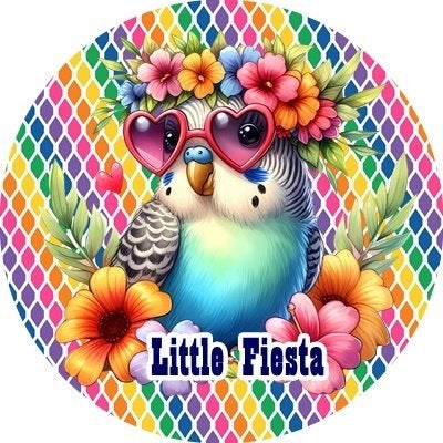 lf893 luxe icing parkiet 20cm eetbare taart print plaat, Ophalen of Verzenden, Nieuw, Taarten, Versiering