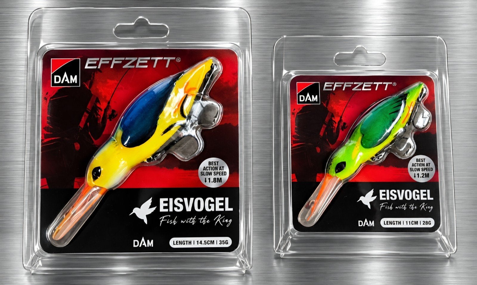 2x DAM EFFZETT Eisvogel 14.5cm-35gr 11cm-28gr

incl gratis n, Ophalen of Verzenden, Nieuw, Overige typen