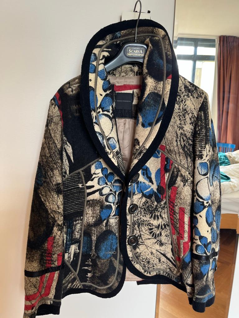Didier Parakian Jas met unieke print - Maat M, Ophalen of Verzenden, Zo goed als nieuw, Maat 38/40 (M), Blauw