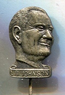 L.B. Johnson zilverkleurig speldje ( S_007), Verzenden, Nieuw, Figuurtje, Speldje of Pin