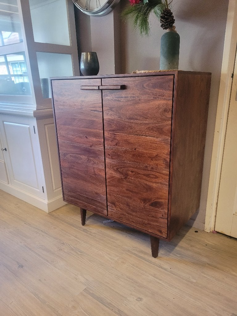 *OPRUIMING* Barkast Falcone Acacia Walnut €719,- NU €499 (11, Met deur(en), 100 tot 150 cm, Nieuw, Ophalen of Verzenden