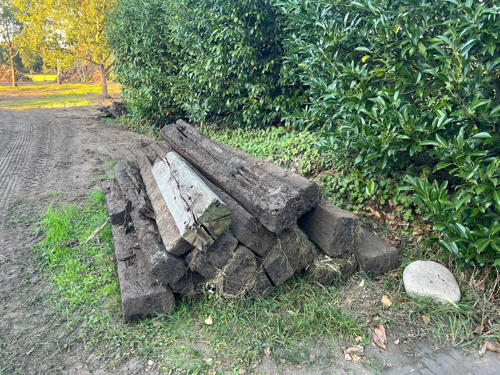 GRATIS af te halen oude houten bielzen, Ophalen, Gebruikt, 50 mm of meer, Balk