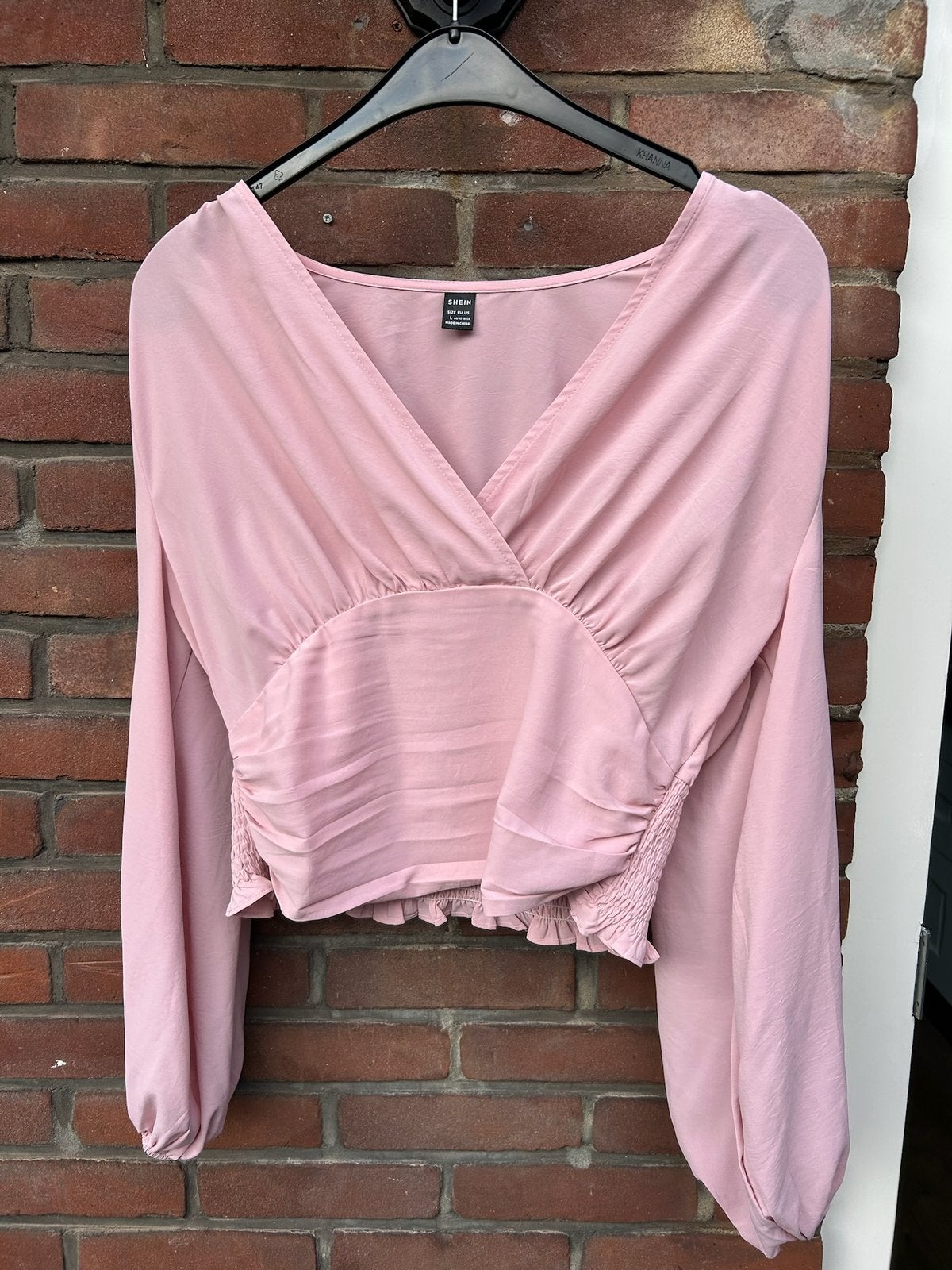 Korte blouse Shein maat L, Maat 42/44 (L), Ophalen of Verzenden, Zo goed als nieuw, Lange mouw