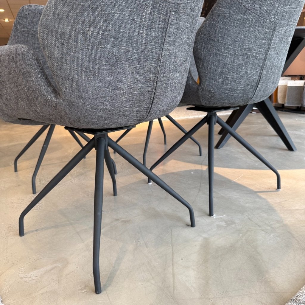4x Armstoel Vallate - Stof donkergrijs - Pronto Wonen, Huis en Inrichting, Stoelen, Niet ingevuld, Niet ingevuld, Niet ingevuld