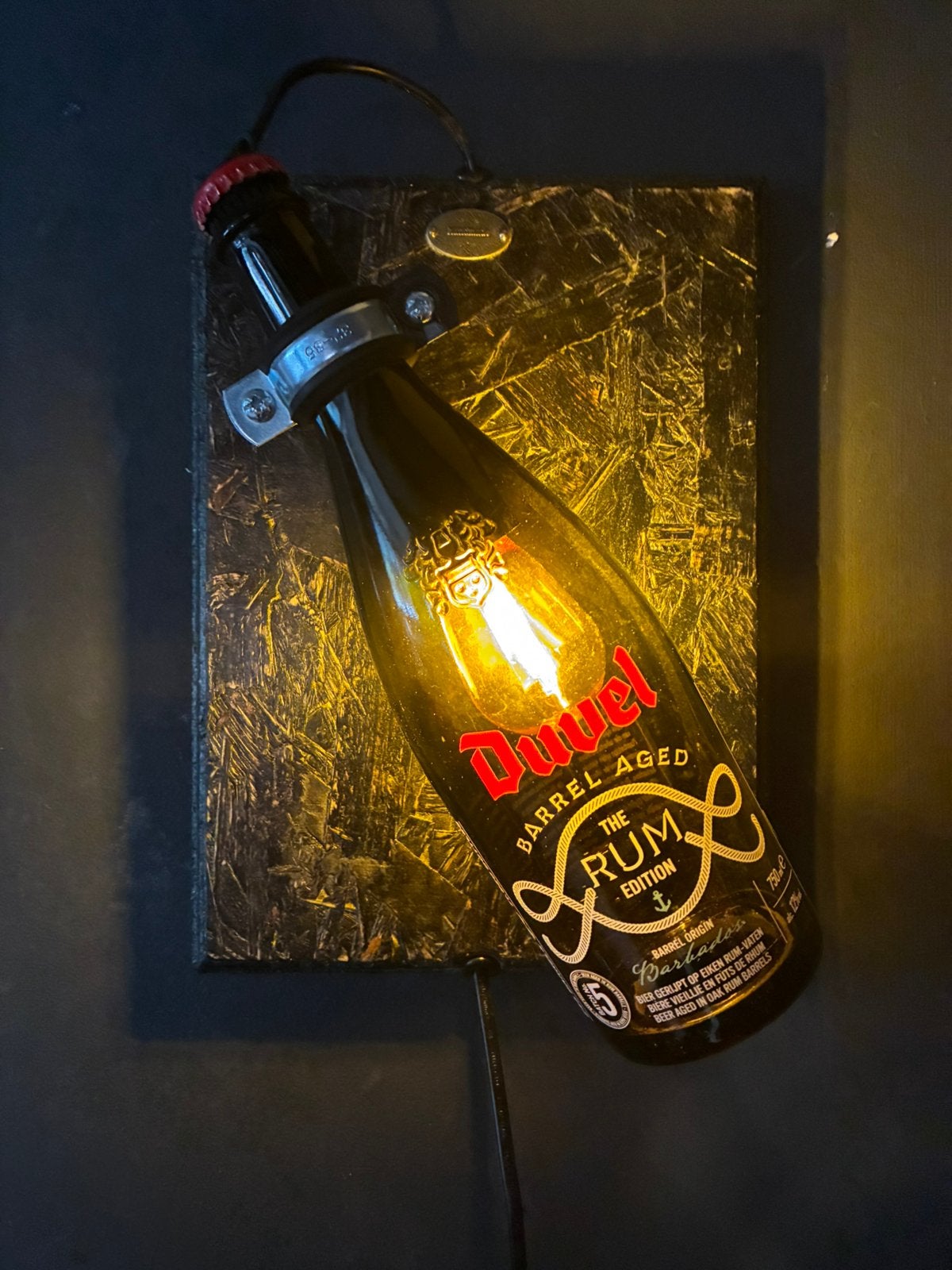 Duvel barrel aged Wandlamp, Met schakelaar, Nieuw, Wandlamp, Glas