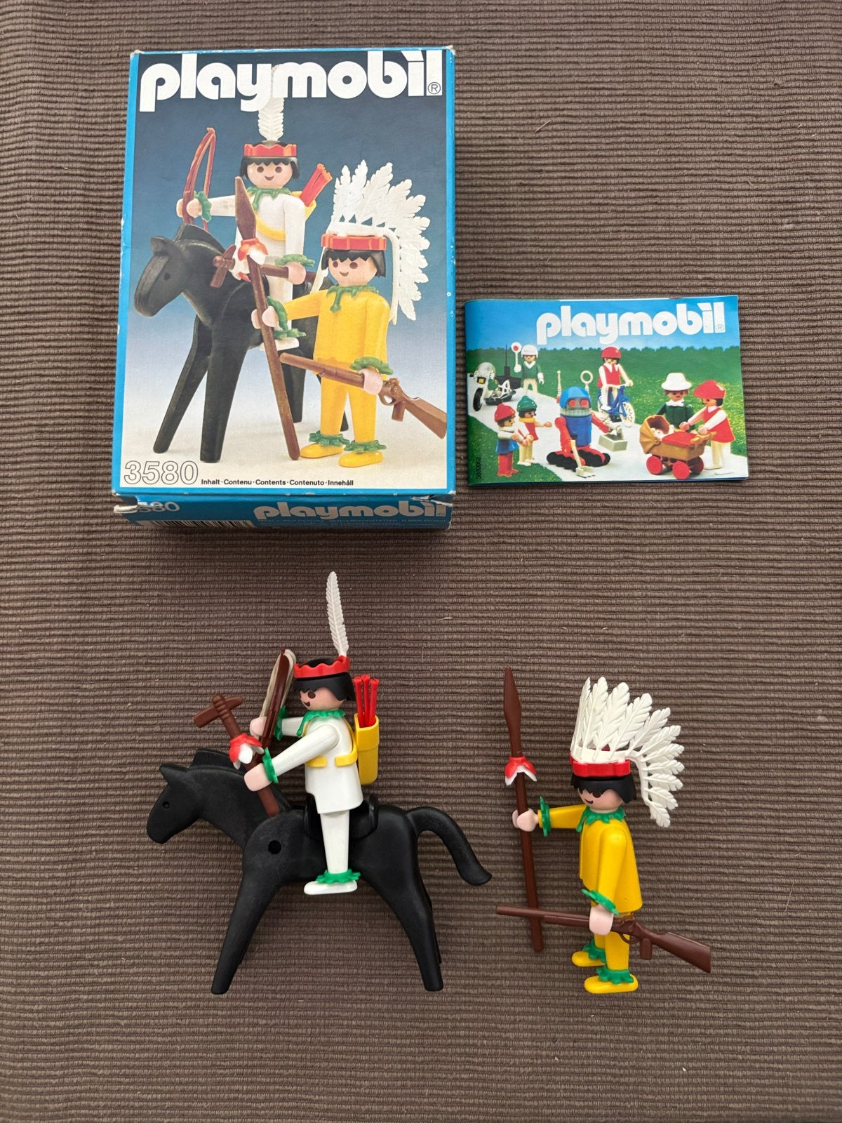 Playmobil 3580 Indianen met paard en kano - Vintage, Complete set, Zo goed als nieuw, Figuren, Historisch