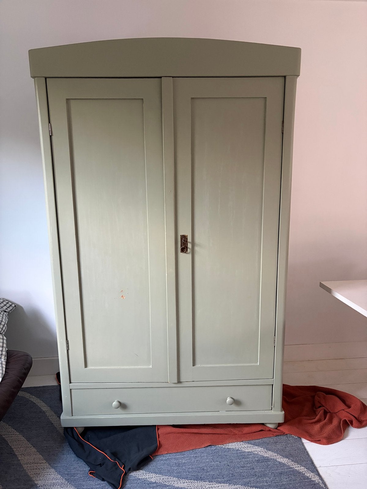 Kledingkast H190 B117 D52 met lade en planken, Huis en Inrichting, Kasten | Kledingkasten, Ophalen, Gebruikt, 100 tot 150 cm, Vintage