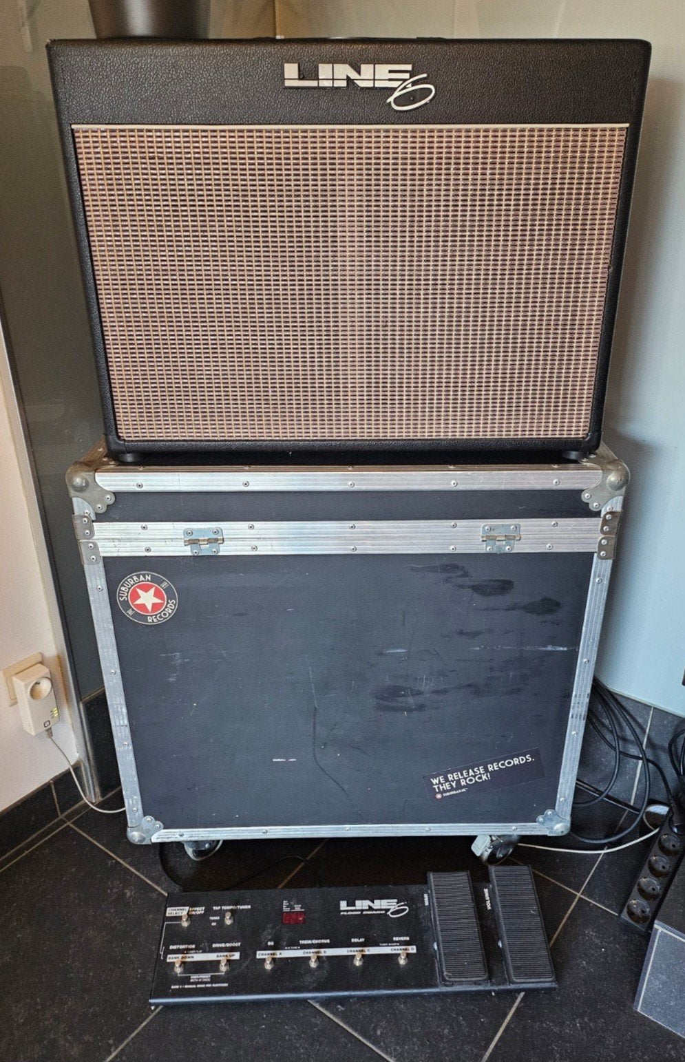 Line 6 Flextone 2 XL Gitaarversterker + Floorboard & Flight, Ophalen, Gebruikt, Gitaar, 50 tot 100 watt