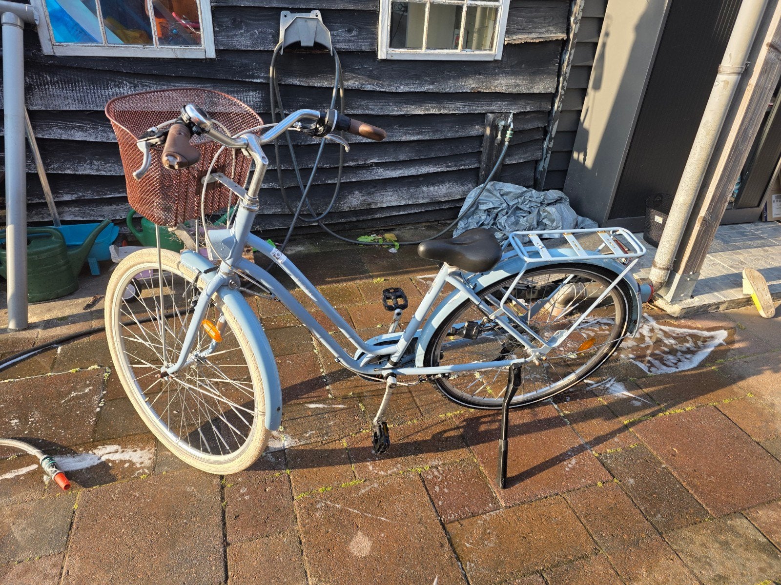 Decathlon Elops 520 Stadsfiets - Lichtblauw, Lage Instap, Fietsen en Brommers, Fietsen | Dames | Damesfietsen, Ophalen, Gebruikt