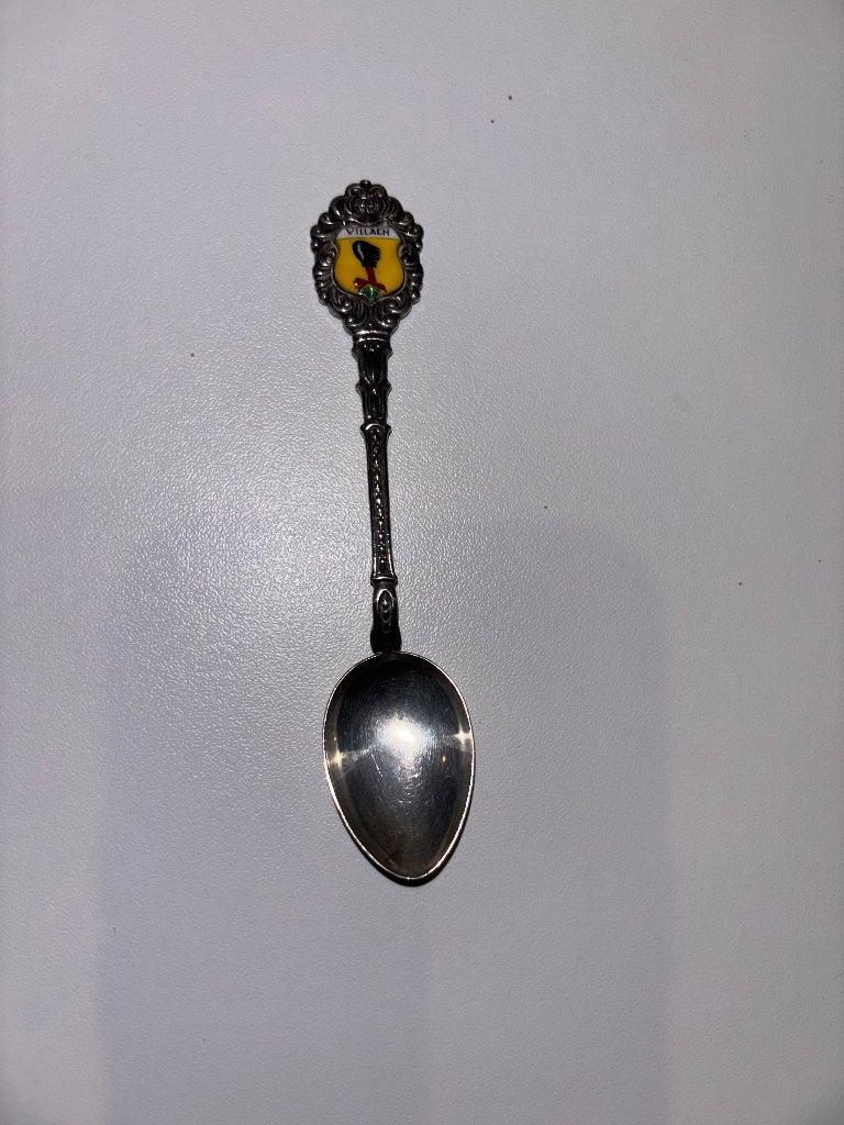 Vintage souvenirlepeltje Villach (Oostenrijk), Ophalen of Verzenden, Zo goed als nieuw, Metaal, Bestek
