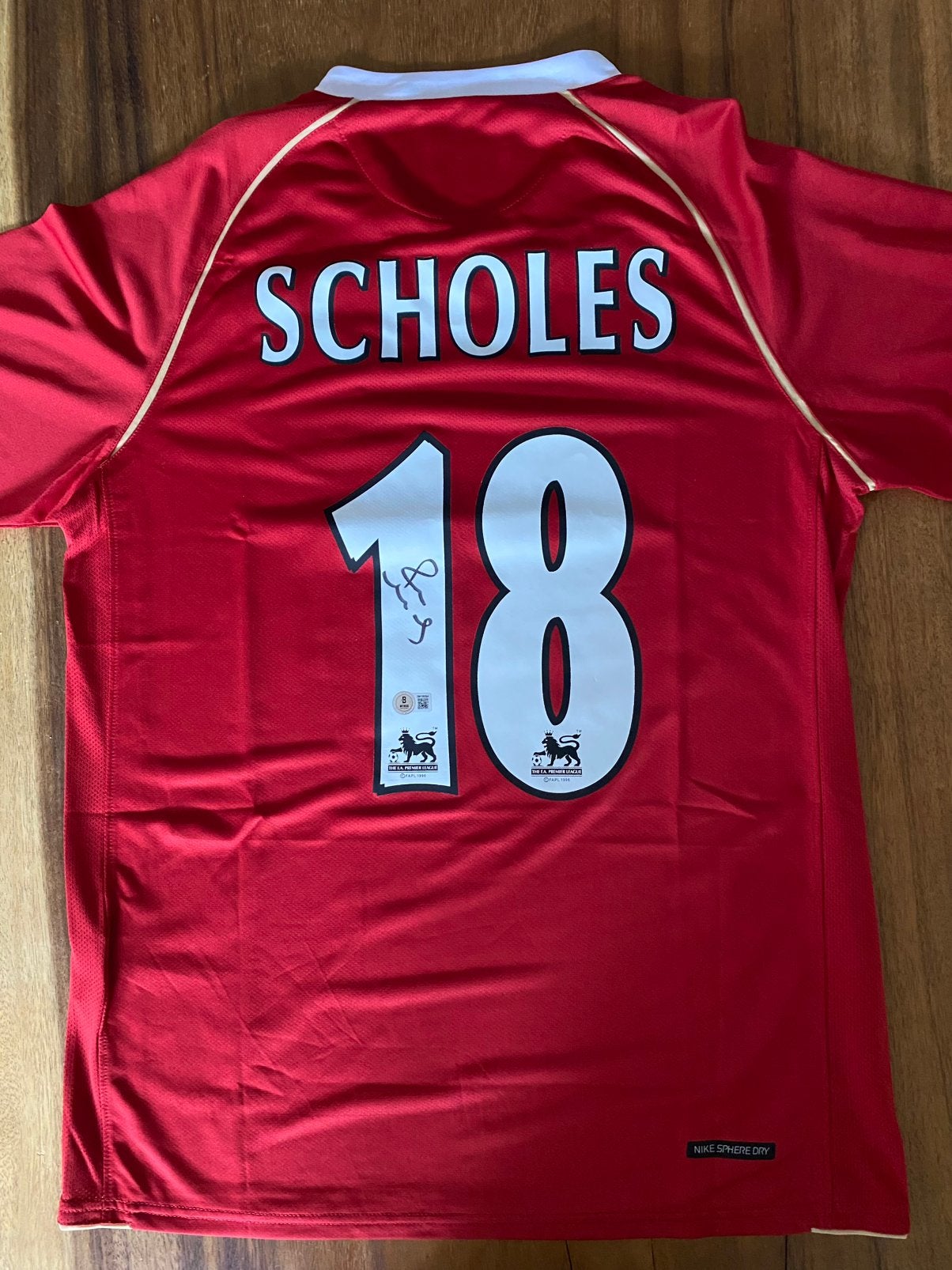 Gesigneerd Manchester United Shirt - door Paul Scholes, Ophalen of Verzenden, Nieuw, Buitenlandse clubs, Shirt