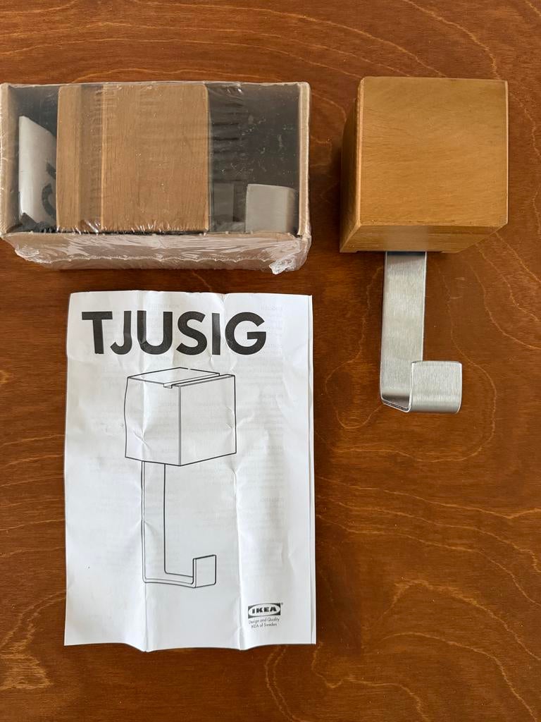 2x Ikea Tjusig haak hout - nieuw!, Wandhaken, Nieuw, Ophalen of Verzenden, Minder dan 100 cm