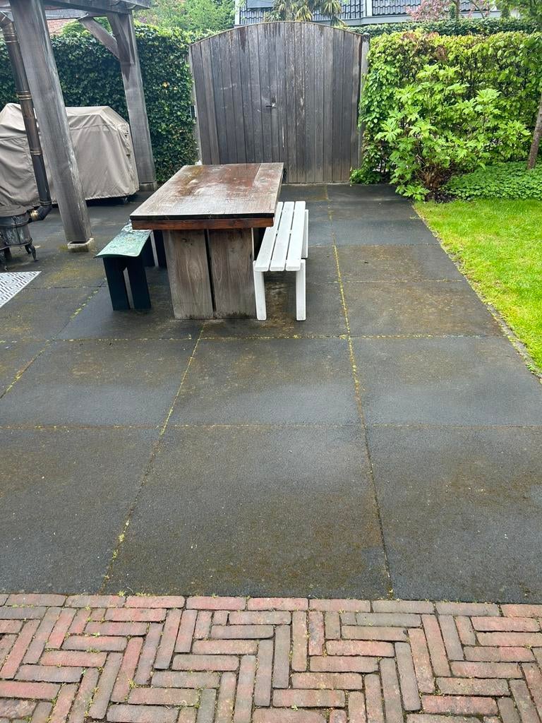 24 schellevis tegels 100x100 antraciet, Ophalen, Gebruikt, 10 m² of meer, Beton