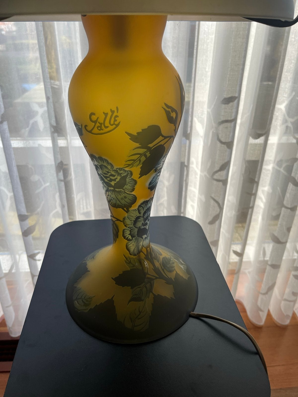 Prachtige Art Nouveau Galle Stijl Tafellamp, Ophalen