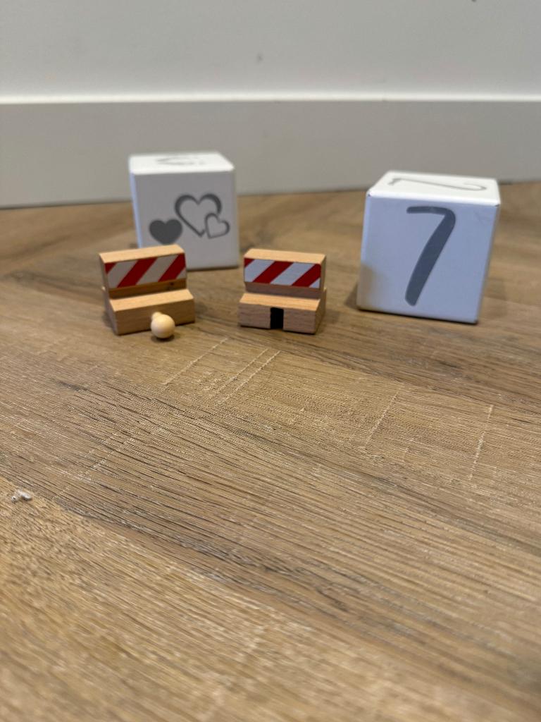 ZGAN 2x Brio houten trein spoor stop rails 33385 set delen, Ophalen of Verzenden, Zo goed als nieuw