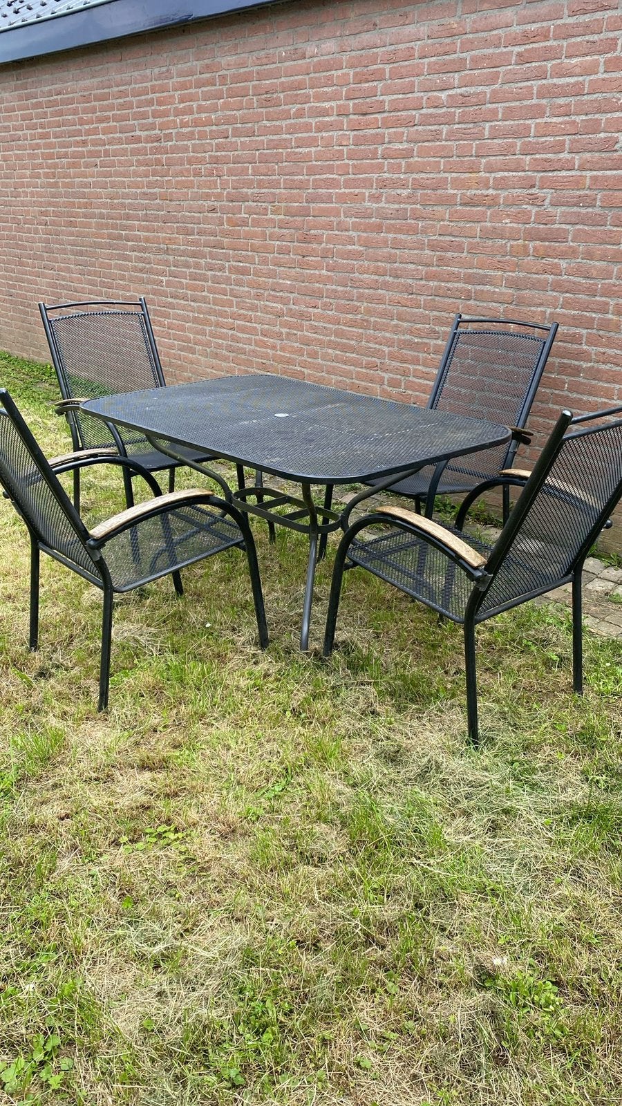 Tuinset - tafel met 4 stoelen, Ophalen, 4 zitplaatsen, Eettafel, Aluminium