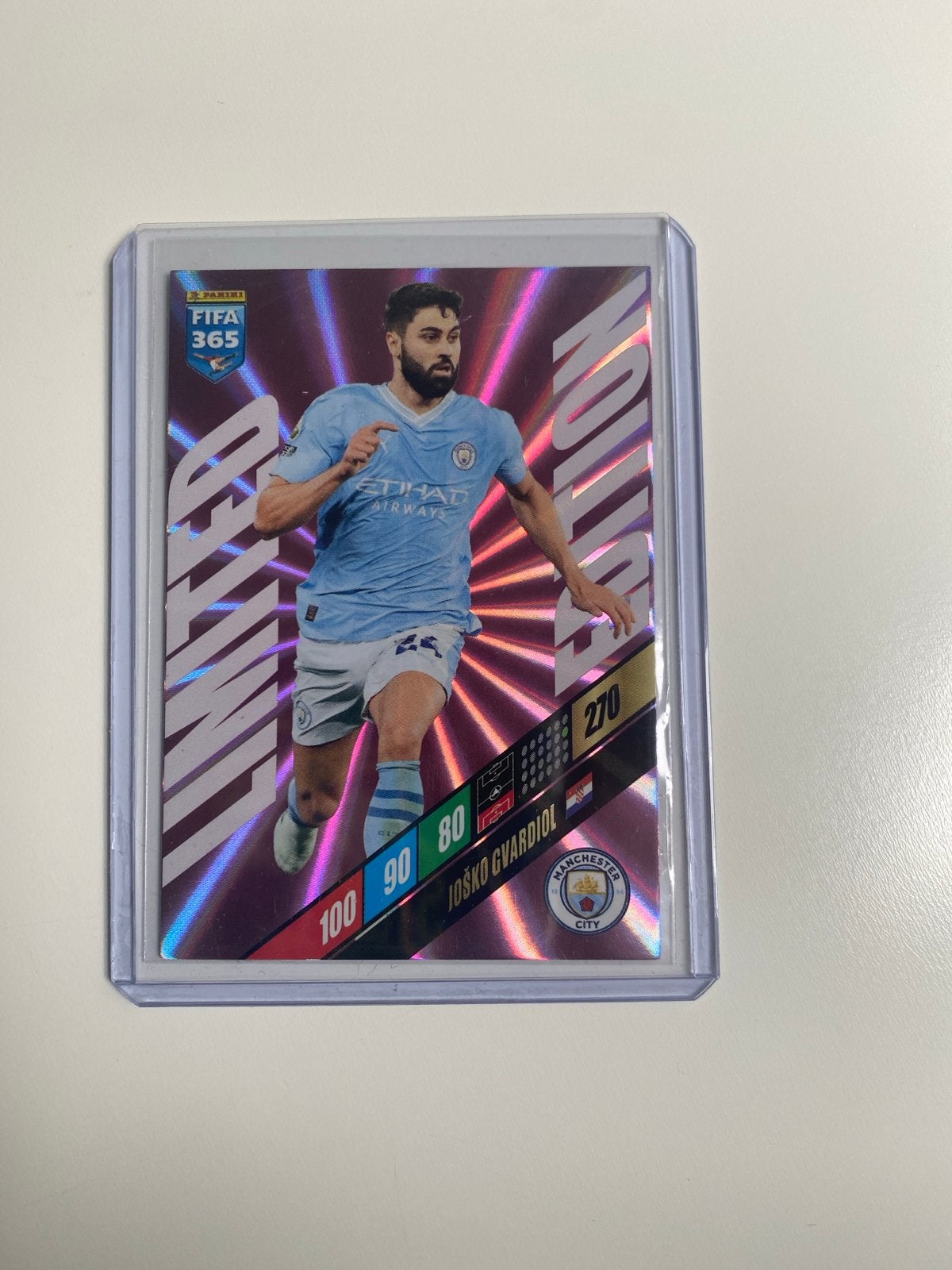 Panini FIFA 365 Adrenalyn XL 2024 Josko Gvardiol Limited Edi, Ophalen of Verzenden, Zo goed als nieuw, Buitenlandse clubs, Spelerskaart