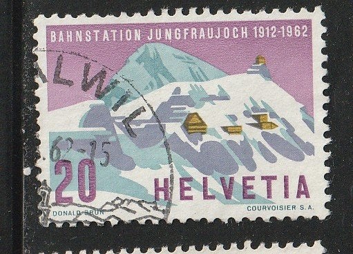 Zwitserland 1962 - Jungfraujoch en Monch, Ophalen, Gestempeld