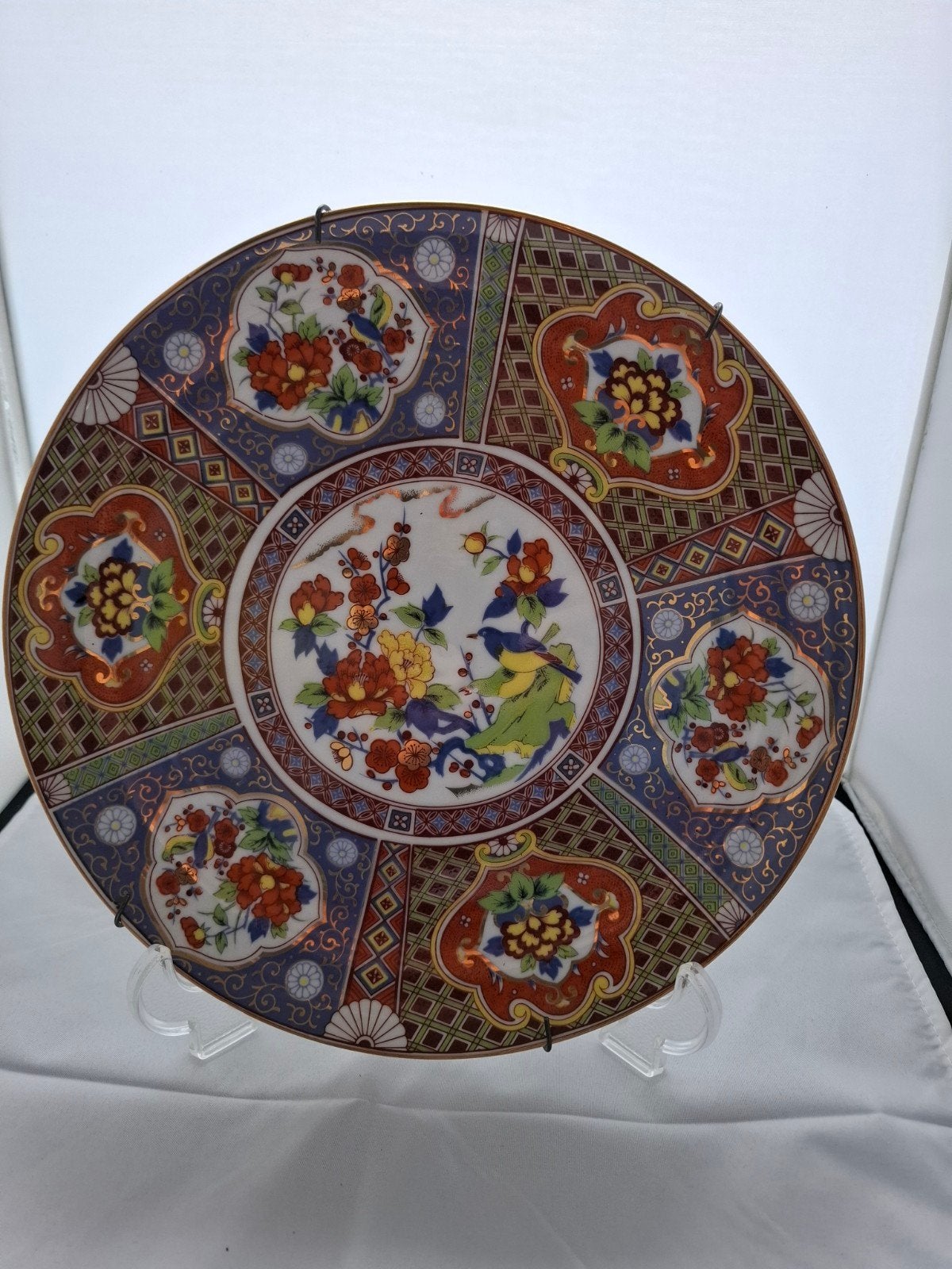 Decoratief Japans bord met vogel- en bloemmotieven, Ophalen