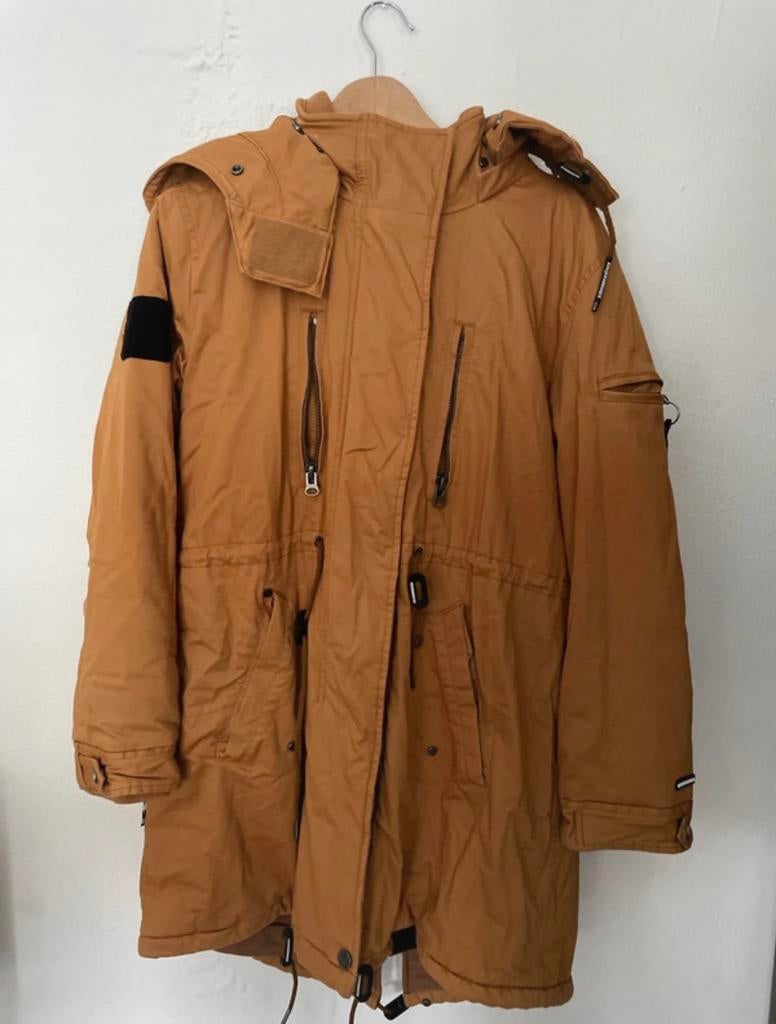 Winterjas - Khujogenuinebrand, Ophalen of Verzenden, Zo goed als nieuw, Maat 36 (S), Geel
