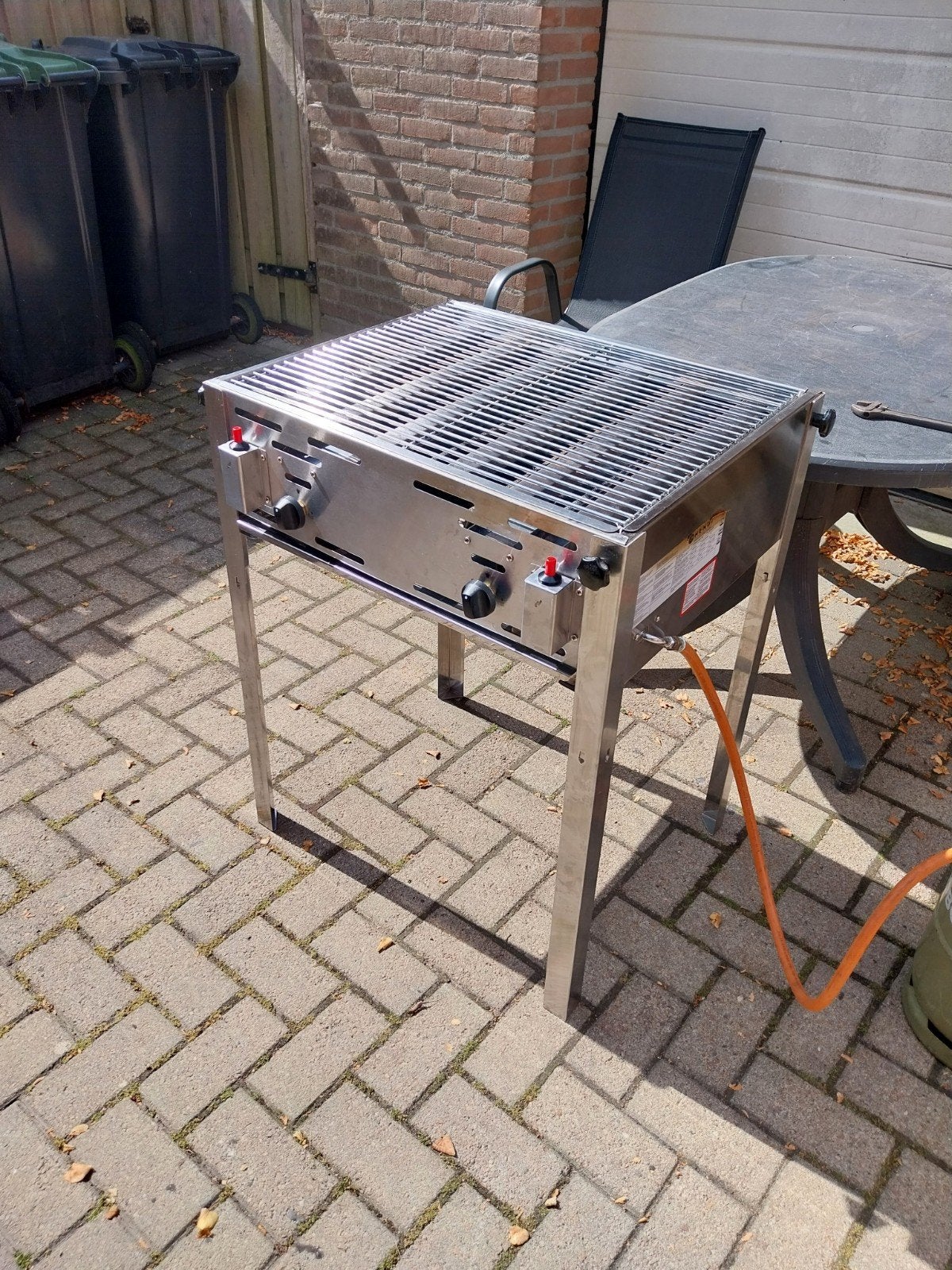 Roestvrijstalen Gasbarbecue met 2 Branders, Ophalen of Verzenden, Gebruikt, Onbekend