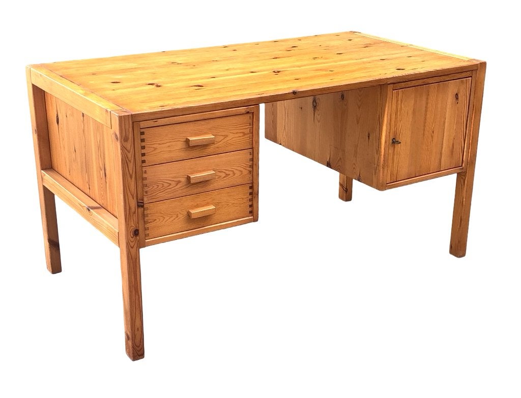 Vintage Pinewood Bureau Vrijstaand jaren 70 Grenen Design, Ophalen, Vintage bureau, Vintage bureau, Vintage bureau